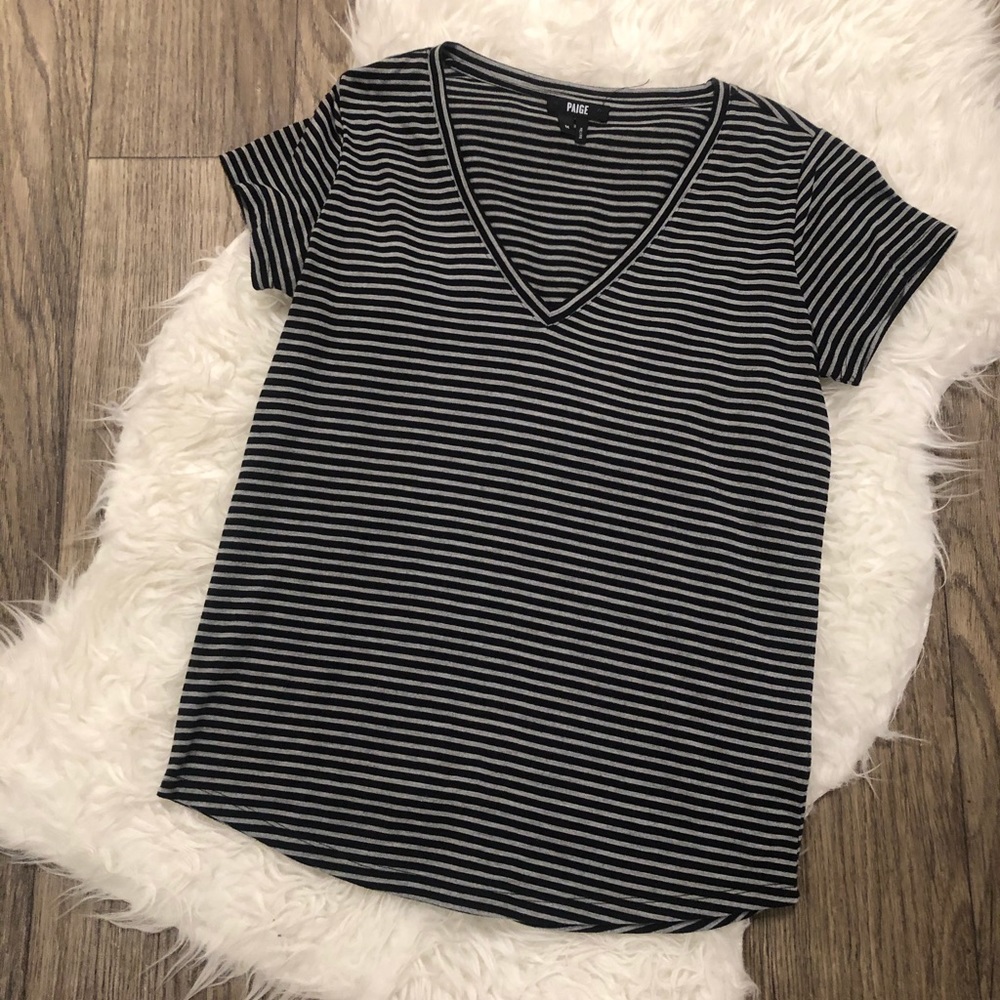 Paige Striped V-Neck Tee